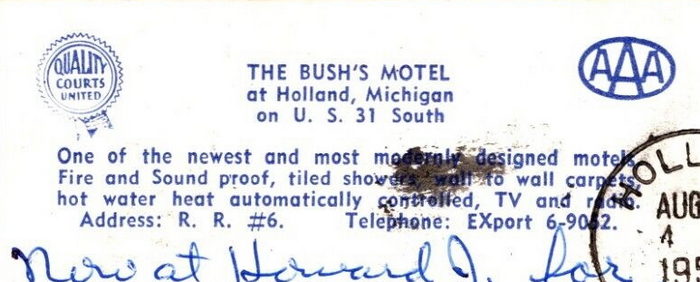 Bushs Motel - Vintage Postcard (newer photo)